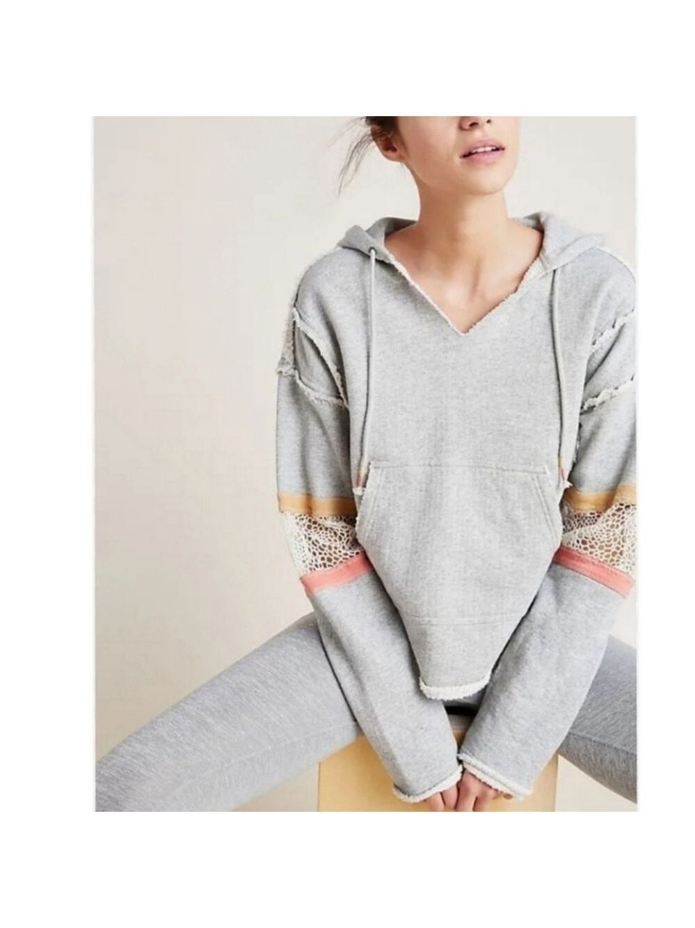 Free People Movement Dream Catcher Hoodie Sweatshirt Size Medium Oversized EUC